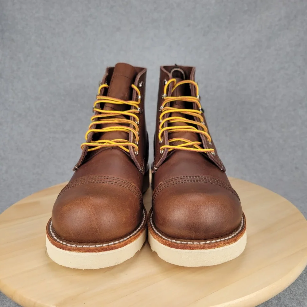 Red Wing Iron Ranger 8088 Mens 8 Amber‎ Harness Brown Leather Wedge Sole Boots